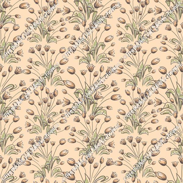 Tulips creme flowerpattern