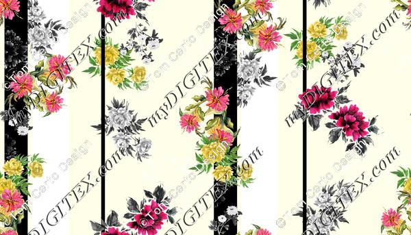 stripes florist print