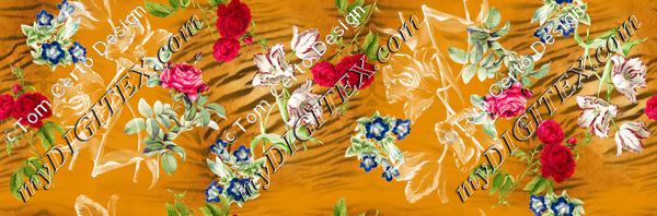 roses print animal skin