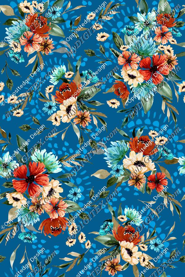 Daphnie Floral Garden V03 - Blue