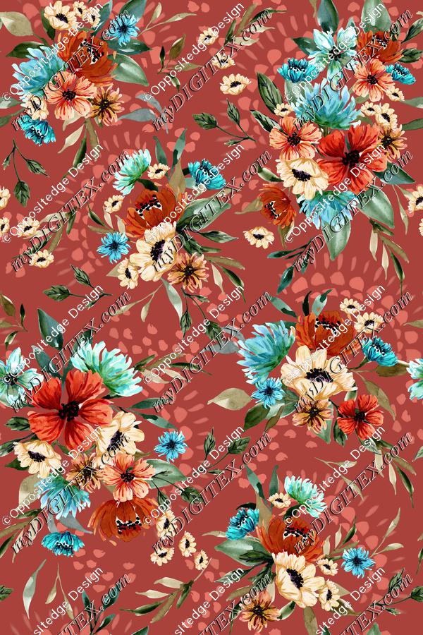 Daphnie Floral Garden V03 - Coral