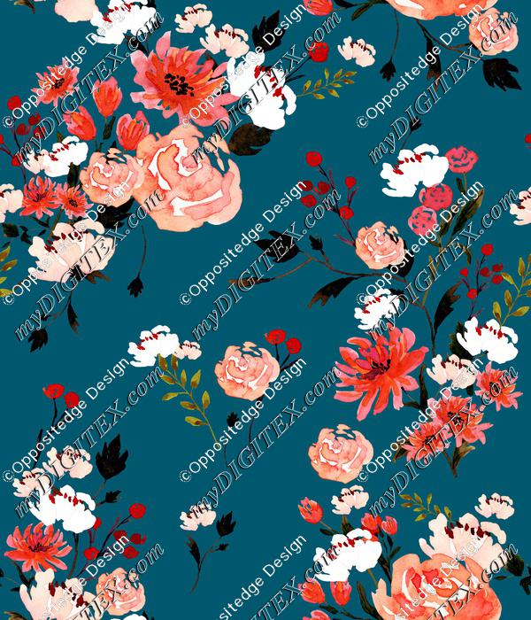 Darling Coral Garden-Dark Teal
