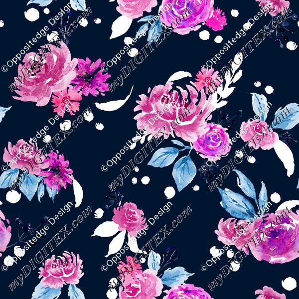 Delphina in Dark Blue - Pink