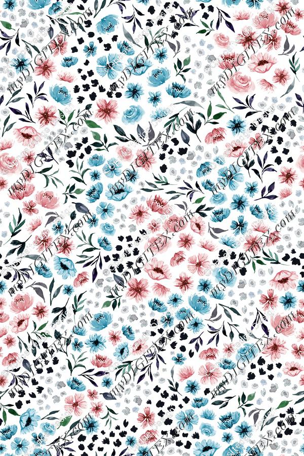 Ditsy Spring Watercolor Flower V.01