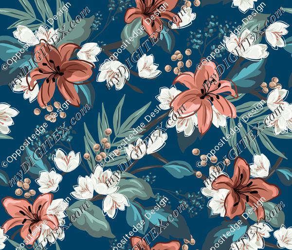 Carnation Chintz - Blue-01