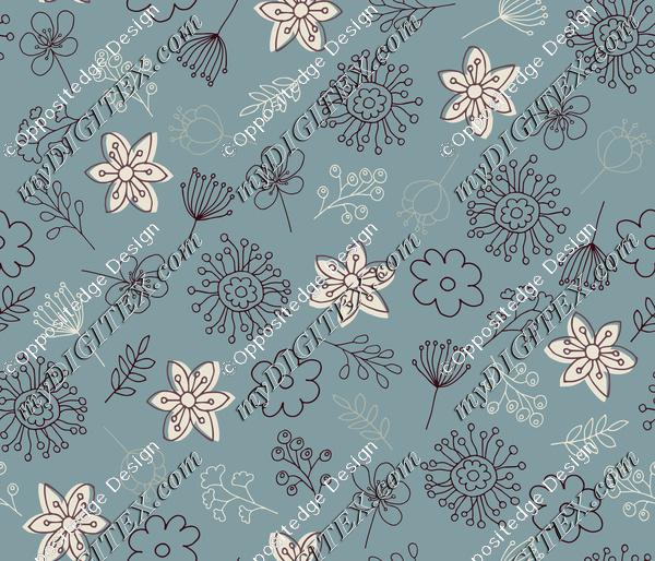 Cute Flowers - Purple Teal-01