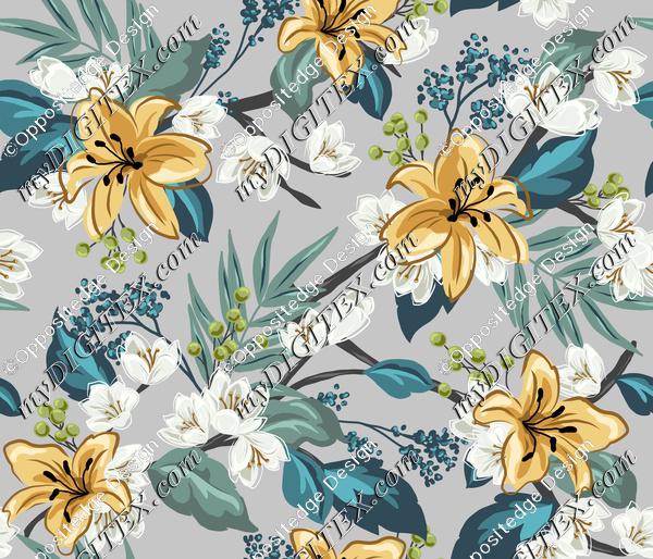 Daffodil Chintz - Gray-01