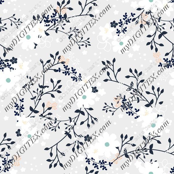 Light Gray Floral Garden-01