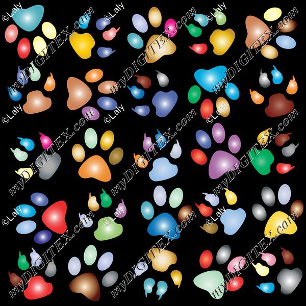 Colorful paws pattern