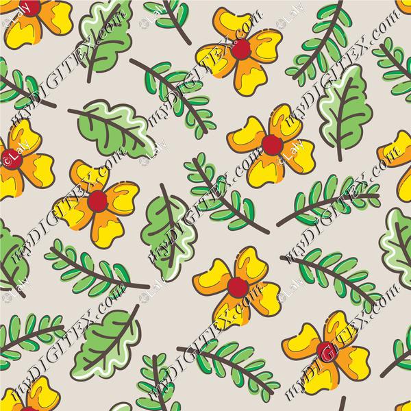 Flowers and leaves pattern