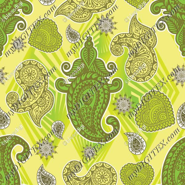 yellow paisley