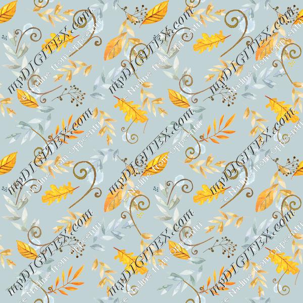 vintage_autumn_floral_tossed_blue_bkgd