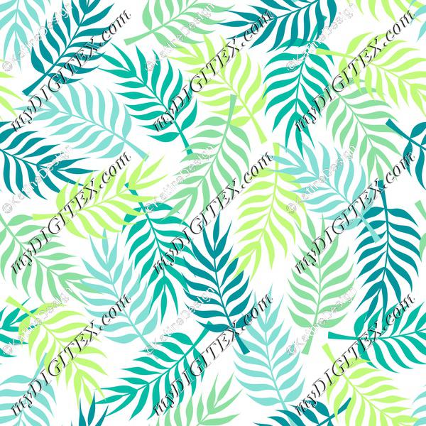 Tropical palm tree leaves on white background