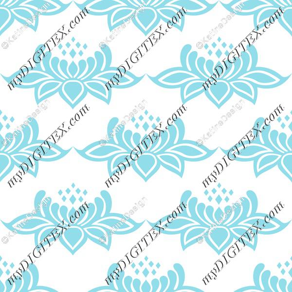 Lace damask blue flowers baroque victorian style