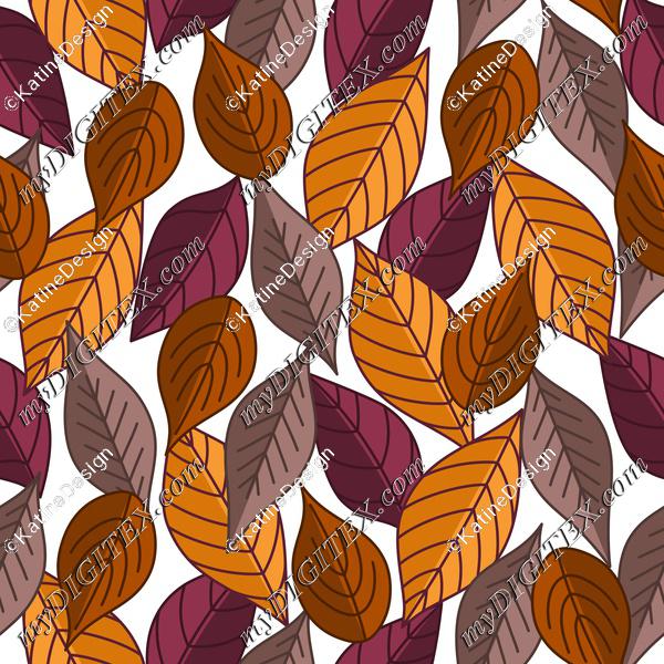 Autumn leaves on white background