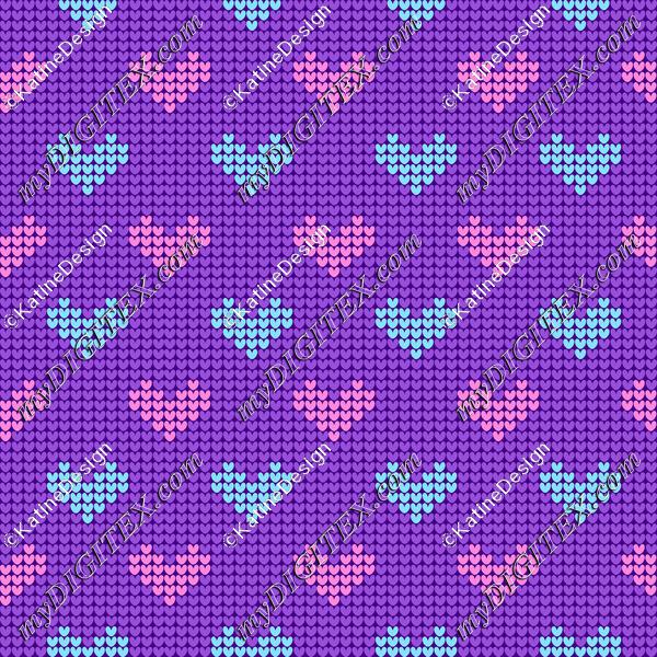 Sweater knitted hearts
