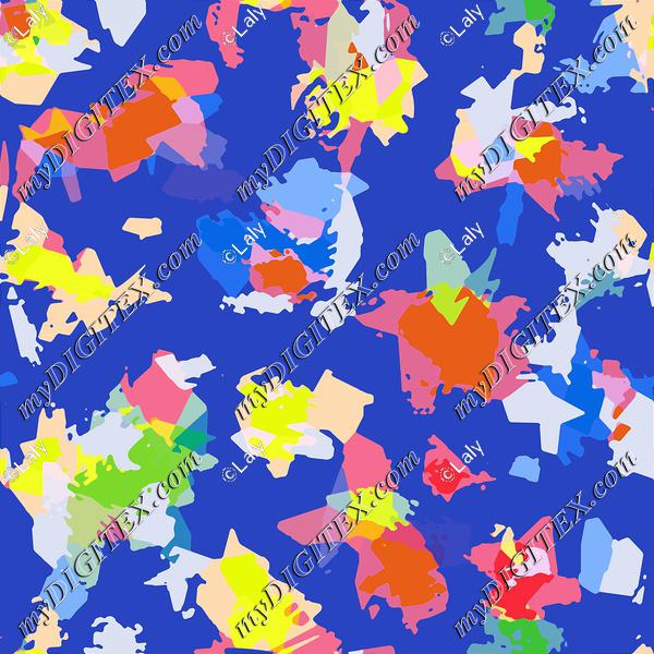 Colorful spots on a blue background
