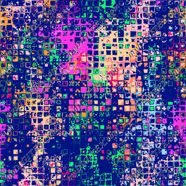 Colorful squares on a blue background