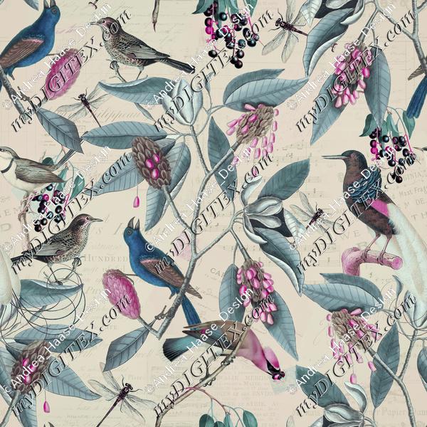 Nostalgic Bird Pattern