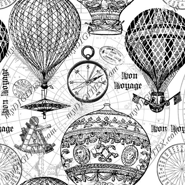 Vintage Travel Hot Air Balloon