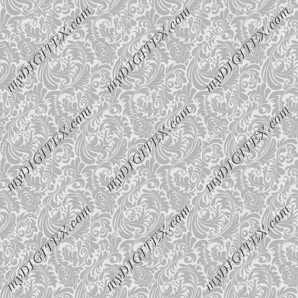 Soft Greys - Damask, Acanthus