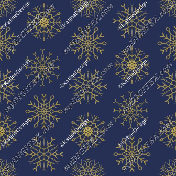 Snowflake navy gold