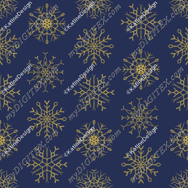 Snowflake navy gold