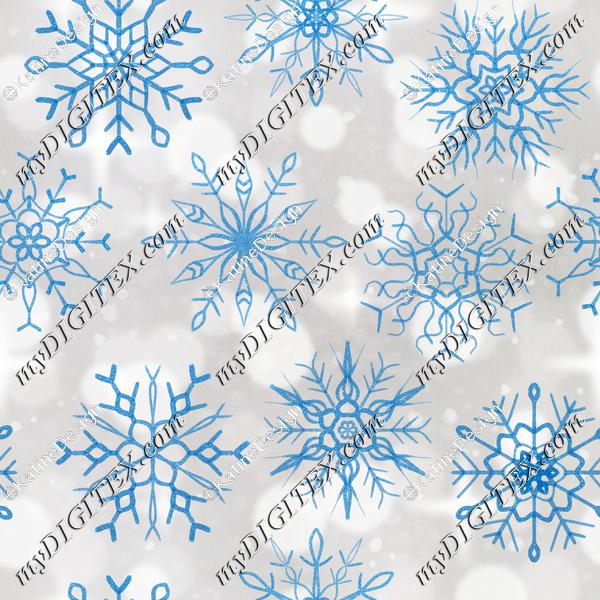 Snowflake bokeh blue