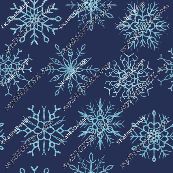 Snowflake navy blue