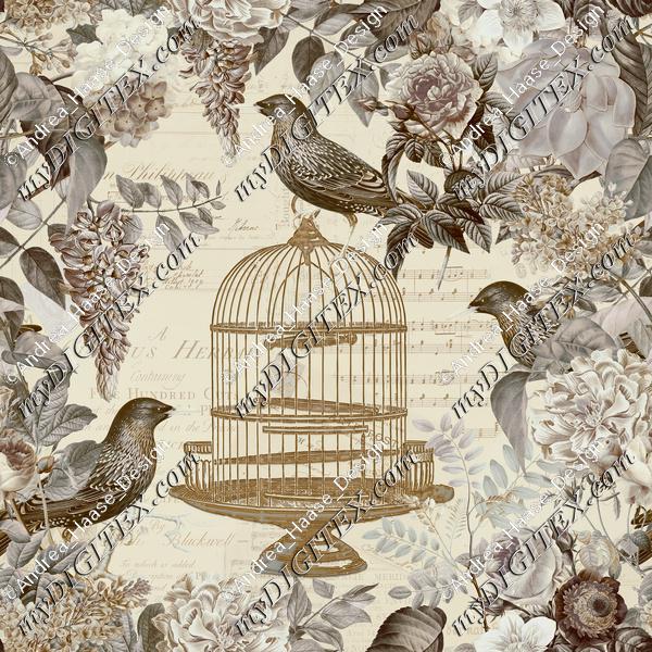 Birdcage and Flower Romance