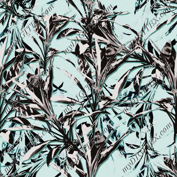 Black&white leaves print