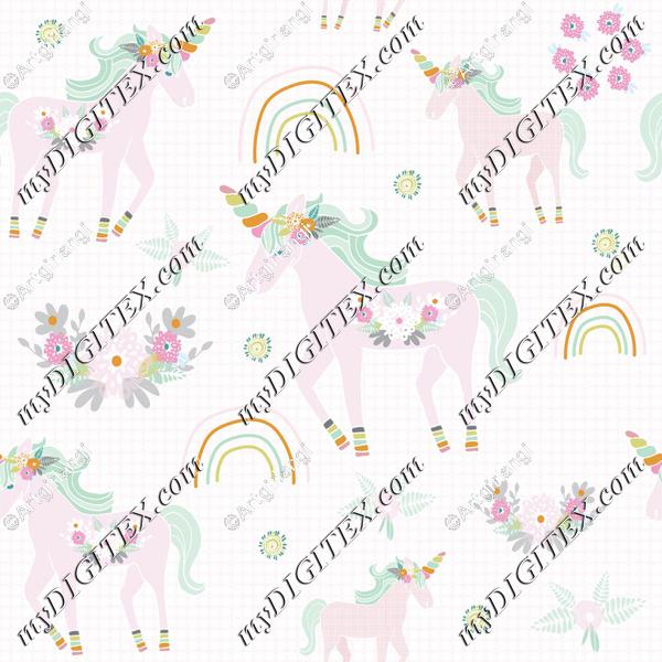 Unicorn pattern pink dot bg-01