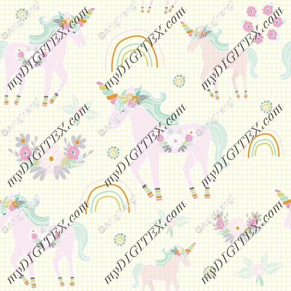 Unicorn pattern yellow bg-01