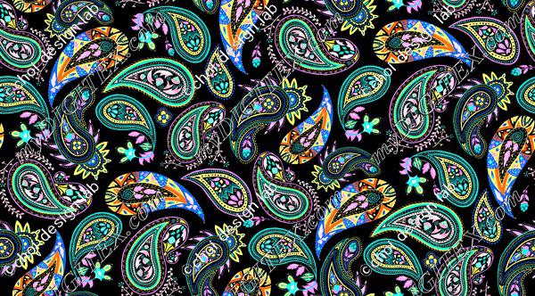 paisley coloring_black