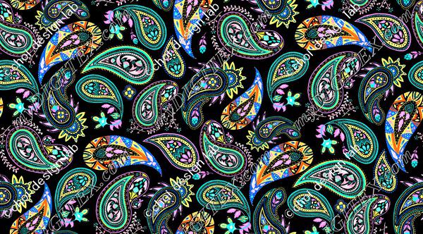 paisley coloring_black