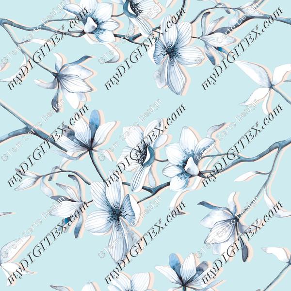 Light blue cherry blossom