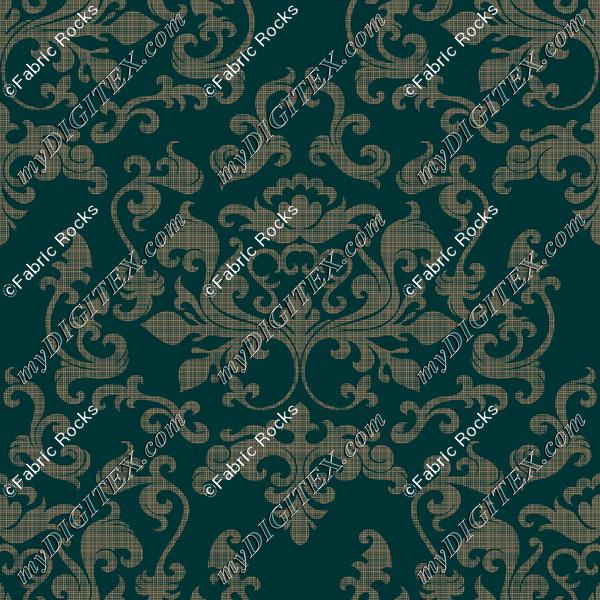 Damask Variations Linen on Forest