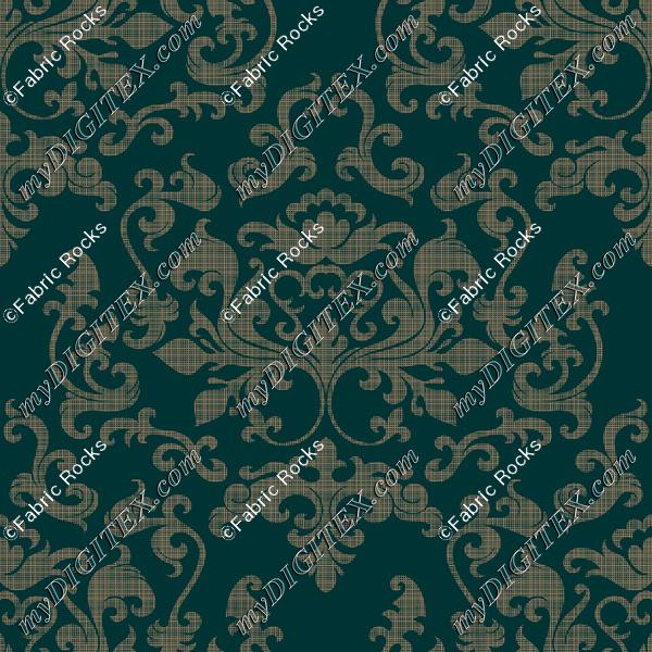 Damask Variations Linen on Forest