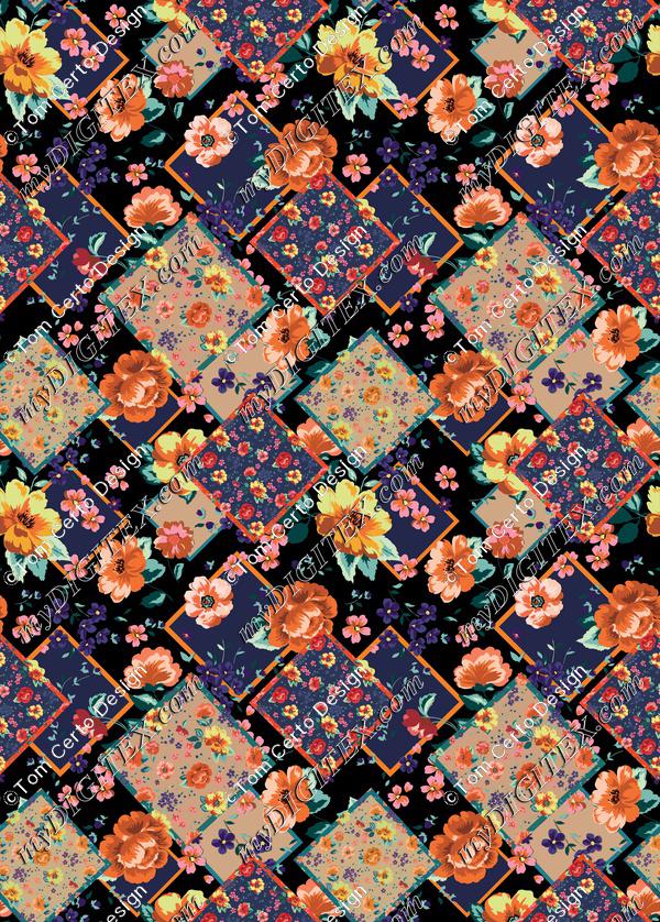 geometric boho floral print