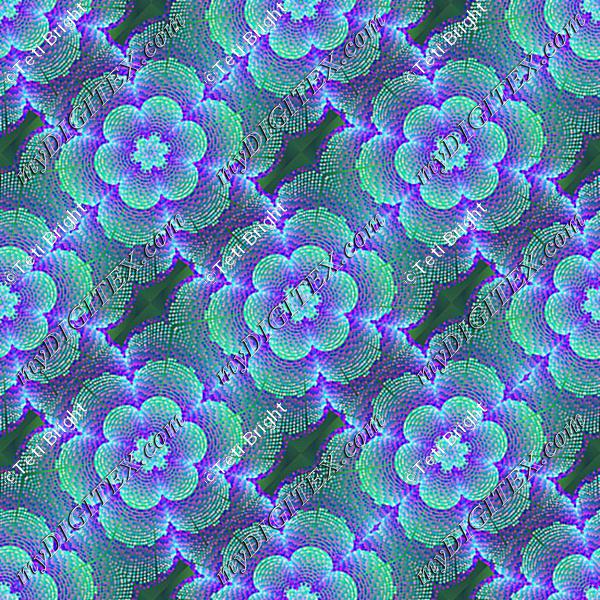 Blue abstract floral print