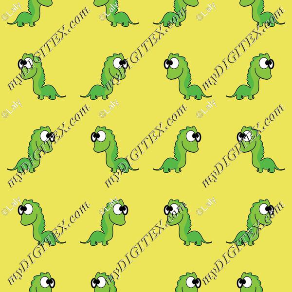 Dinosaurs on a yellow background pattern