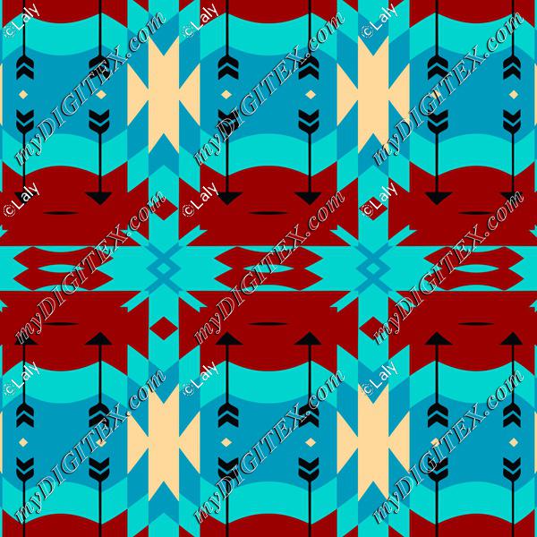 Brown blue tribal shapes