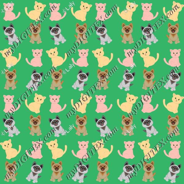 Dogs and cats pattern