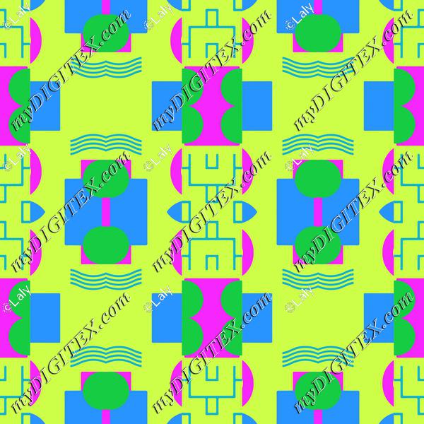 Shapes on a green background