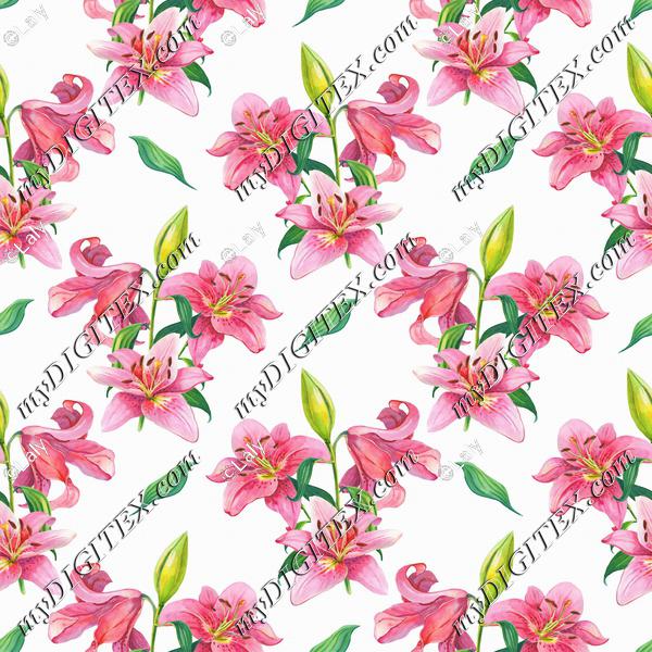 Pink lilies pattern