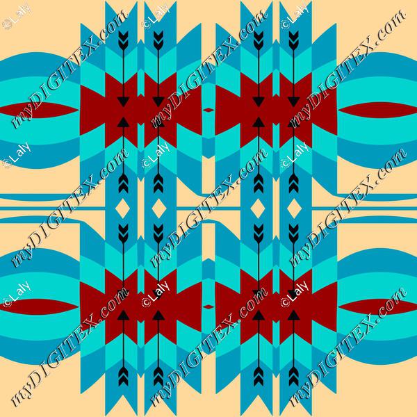 Blue brown tribal shapes