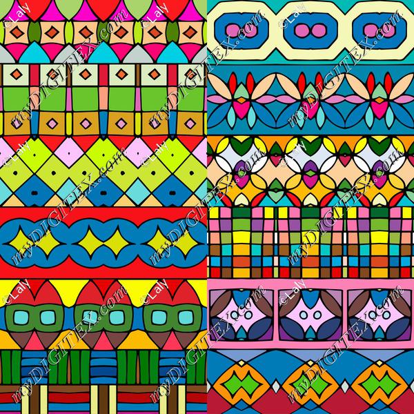 Colorful shapes rows