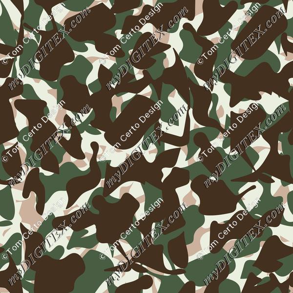 Vintage Military Camouflage Print