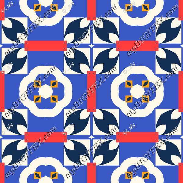 Blue flowers pattern