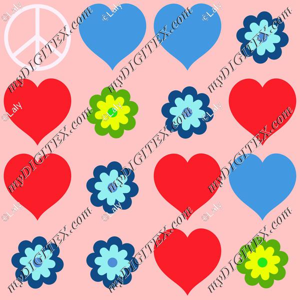 Peace and love pattern